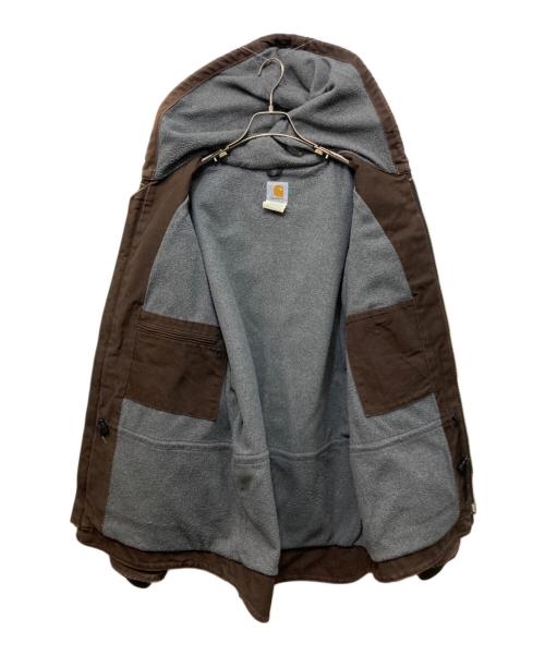 CarHartt（カーハート）CarHartt (カーハート) フリースライニング ダックフーデッドジャケット ブラウン サイズ:Mの古着・服飾アイテム