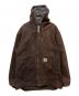 CarHartt（カーハート）の古着「フリースライニング ダックフーデッドジャケット」｜ブラウン