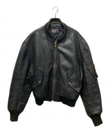 Schott（ショット）の古着「レザーMA-1ジャケット」｜ブラック