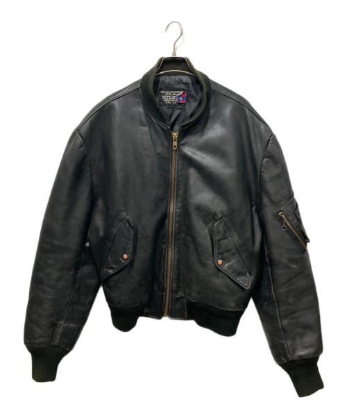 Schott（ショット）Schott (ショット) レザーMA-1ジャケット ブラック サイズ:50の古着・服飾アイテム