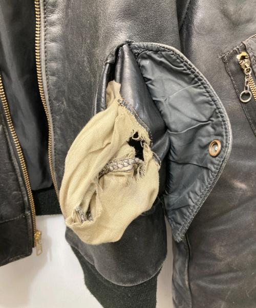 Schott（ショット）Schott (ショット) レザーMA-1ジャケット ブラック サイズ:50の古着・服飾アイテム