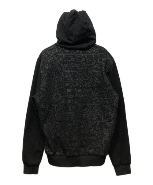 FENDI（フェンディ）FENDI (フェンディ) FFロゴデザイン スウェットプルオーバーパーカー ブラック サイズ:Ⅿの古着・服飾アイテム