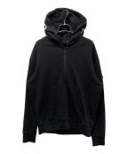 MONCLERモンクレール）の古着「フードロゴハーフジップパーカー」｜ブラック