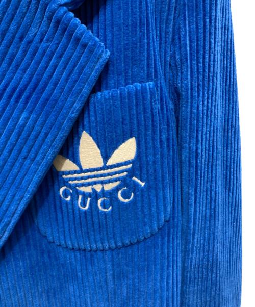 GUCCI（グッチ）GUCCI (グッチ) adidas (アディダス) Velvet Formal Jacket ブルー サイズ:46の古着・服飾アイテム