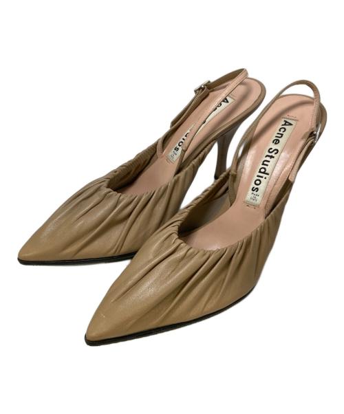 Acne studios（アクネ ストゥディオス）ACNE STUDIOS (アクネ ストゥディオス) Leather Slingback Pumps ベージュ サイズ:37の古着・服飾アイテム