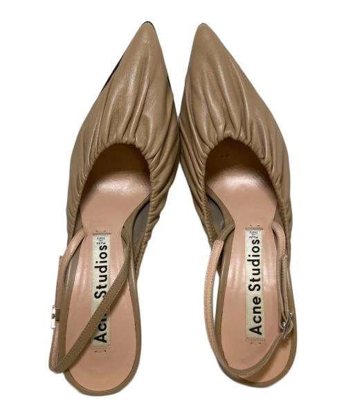 Acne studios（アクネ ストゥディオス）ACNE STUDIOS (アクネ ストゥディオス) Leather Slingback Pumps ベージュ サイズ:37の古着・服飾アイテム
