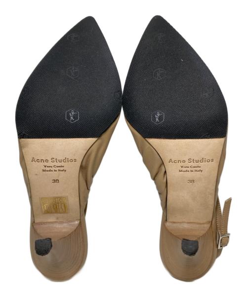 Acne studios（アクネ ストゥディオス）ACNE STUDIOS (アクネ ストゥディオス) Leather Slingback Pumps ベージュ サイズ:37の古着・服飾アイテム