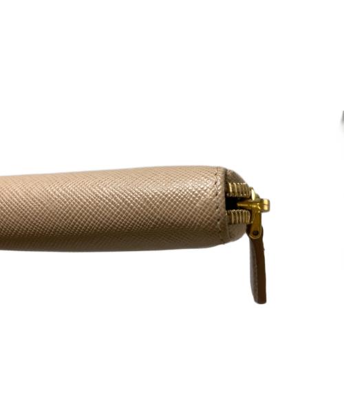 PRADA（プラダ）PRADA (プラダ) サフィアーノレザーコンパクトウォレット ベージュの古着・服飾アイテム