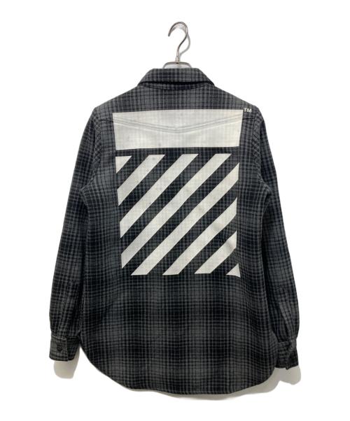 OFFWHITE（オフホワイト）OFFWHITE (オフホワイト) バックペイントチェックシャツ グレー サイズ:SIZE XXSの古着・服飾アイテム