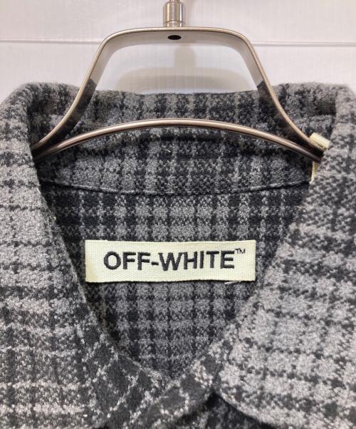 OFFWHITE（オフホワイト）OFFWHITE (オフホワイト) バックペイントチェックシャツ グレー サイズ:SIZE XXSの古着・服飾アイテム