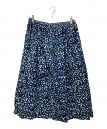 45R（フォーティファイブ・アール）の古着「ウキウキフラワープリントのイージーギャザースカート」｜ブルー