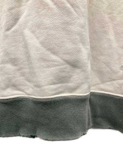 Needles（ニードルズ）Needles (ニードルズ) 2-Tone Crew Neck Sweat Shirt ベージュ×グリーン サイズ:Mの古着・服飾アイテム
