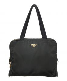 PRADA（プラダ）の古着「ナイロントートバッグ」｜ブラック×ゴールド