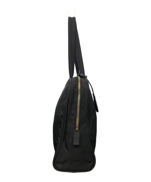 PRADA（プラダ）PRADA (プラダ) ナイロントートバッグ ブラック×ゴールドの古着・服飾アイテム