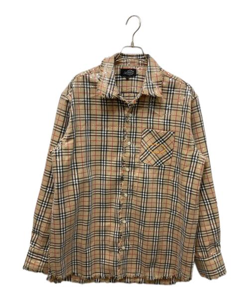 AFB（エーエフビー）AFB (エーエフビー) SPANGLE SHIRTS ベージュ サイズ:Mの古着・服飾アイテム