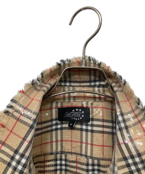 AFB（エーエフビー）AFB (エーエフビー) SPANGLE SHIRTS ベージュ サイズ:Mの古着・服飾アイテム