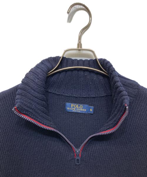 POLO RALPH LAUREN（ポロ・ラルフローレン）POLO RALPH LAUREN (ポロ・ラルフローレン) ハーフジップ星条旗ニット ネイビー サイズ:Sの古着・服飾アイテム