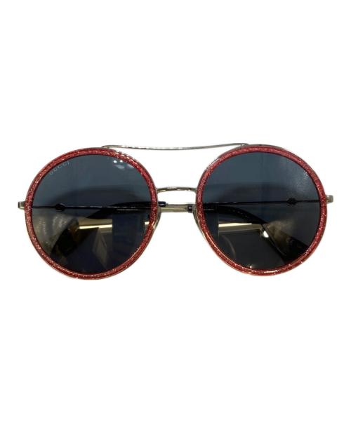 GUCCI（グッチ）GUCCI (グッチ) Wブリッジ サングラス シルバー×ピンク サイズ:56□22 140の古着・服飾アイテム