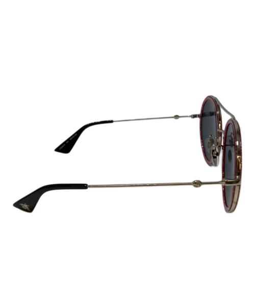 GUCCI（グッチ）GUCCI (グッチ) Wブリッジ サングラス シルバー×ピンク サイズ:56□22 140の古着・服飾アイテム