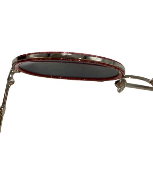 GUCCI（グッチ）GUCCI (グッチ) Wブリッジ サングラス シルバー×ピンク サイズ:56□22 140の古着・服飾アイテム