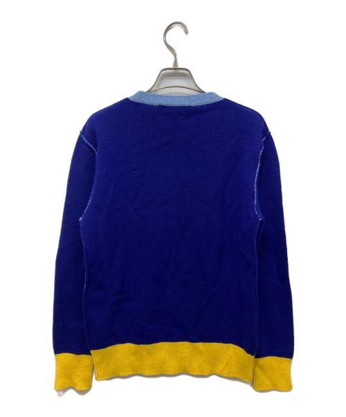 MARNI（マルニ）MARNI (マルニ) ラウンドネックロゴセーター ブルー サイズ:38の古着・服飾アイテム