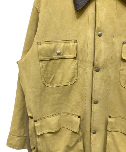 YOKE（ヨーク）YOKE (ヨーク) Nuback Leather Coverall Jacket イエロー サイズ:2 未使用品の古着・服飾アイテム