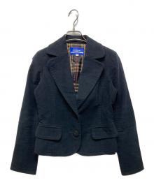 BURBERRY BLUE LABEL（バーバリー ブルー レーベル）の古着「裏地チェックテーラードジャケット」｜ブラック