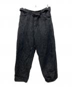 COMOLIコモリ）の古着「ベルテッドデニムパンツ」｜ブラック