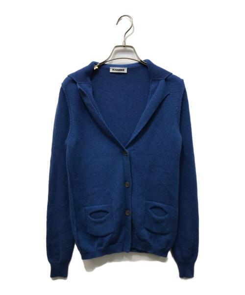 JIL SANDER（ジルサンダー）JIL SANDER (ジルサンダー) 襟付カシミヤカーディガン ブルー サイズ:SIZE 36の古着・服飾アイテム