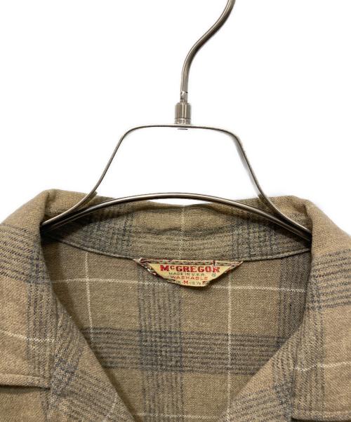 McGREGOR（マックレガー）McGREGOR (マックレガー) チェックオープンカラーシャツ ブラウン サイズ:Mの古着・服飾アイテム