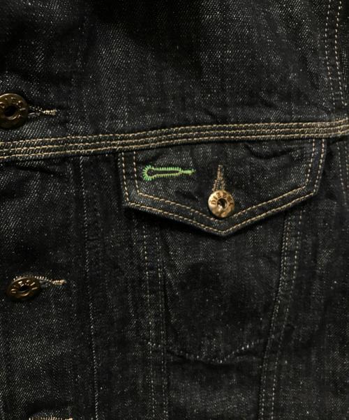 DIESEL（ディーゼル）DIESEL (ディーゼル) レザーカラーデニムトラッカージャケット インディゴ サイズ:Mの古着・服飾アイテム