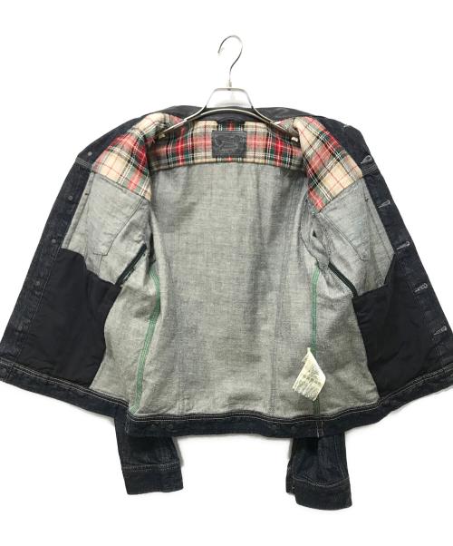 DIESEL（ディーゼル）DIESEL (ディーゼル) レザーカラーデニムトラッカージャケット インディゴ サイズ:Mの古着・服飾アイテム