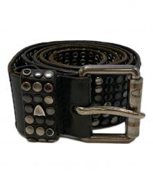 htc（エイチティーシー）の古着「ラインストーンスタッズベルト」｜ブラック