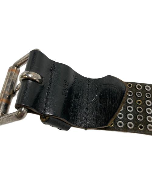 htc（エイチティーシー）HTC (エイチティーシー) ラインストーンスタッズベルト ブラックの古着・服飾アイテム