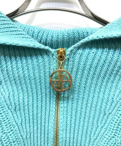 patou（パトゥ）patou (パトゥ) エコフレンドリーウール＆コットン ジップアップセーラーカラー ジャンパー グリーン サイズ:Sの古着・服飾アイテム