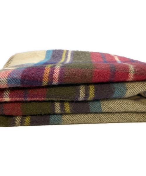 JOHNSTONS OF ELGIN（ジョンストンズオブエルガン）JOHNSTONS OF ELGIN (ジョンストンズオブエルガン) 大判カシミヤチェックマフラー レッド×ベージュの古着・服飾アイテム