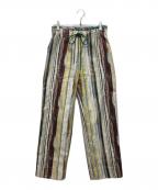 CABANキャバン）の古着「ストライプジャカード リバーシブルイージーパンツ」｜グリーン
