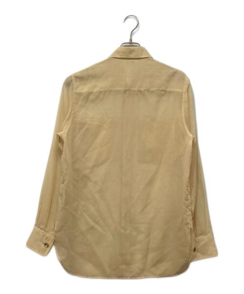 AURALEE（オーラリー）AURALEE (オーラリー) WOOL RECYCLE POLYESTER SHEER CLOTH SHIRT イエローの古着・服飾アイテム