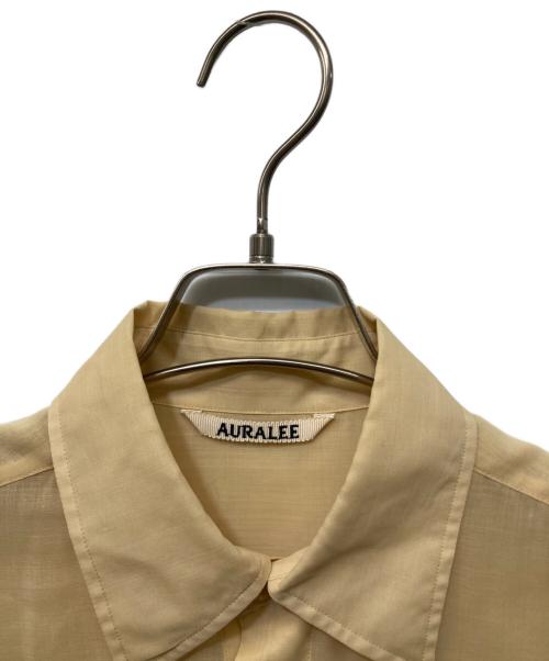 AURALEE（オーラリー）AURALEE (オーラリー) WOOL RECYCLE POLYESTER SHEER CLOTH SHIRT イエローの古着・服飾アイテム