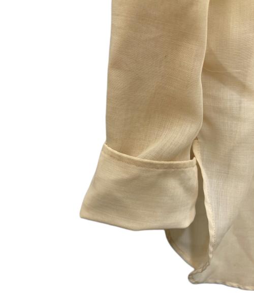 AURALEE（オーラリー）AURALEE (オーラリー) WOOL RECYCLE POLYESTER SHEER CLOTH SHIRT イエローの古着・服飾アイテム