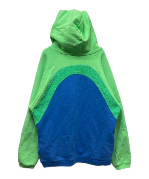 ERL（イーアールエル）ERL (イーアールエル) Rainbow Hoodie Knit グリーン×ブルー サイズ:Mの古着・服飾アイテム
