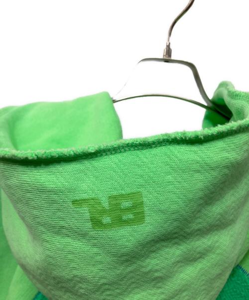 ERL（イーアールエル）ERL (イーアールエル) Rainbow Hoodie Knit グリーン×ブルー サイズ:Mの古着・服飾アイテム