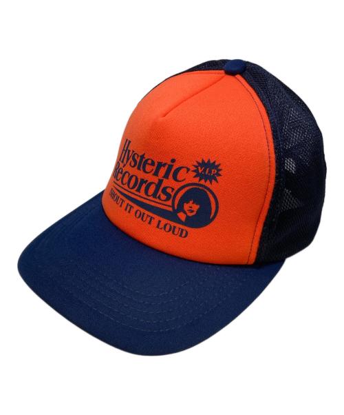 Hysteric Glamour（ヒステリックグラマー）Hysteric Glamour (ヒステリックグラマー) HYSTERIC RECORDS メッシュキャップ オレンジの古着・服飾アイテム