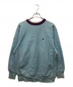 Championチャンピオン）の古着「90'S エルボーパッチ リバースウィーブスウェット」｜ブルー×パープル