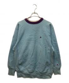 Champion（チャンピオン）の古着「90'S エルボーパッチ リバースウィーブスウェット」｜ブルー×パープル