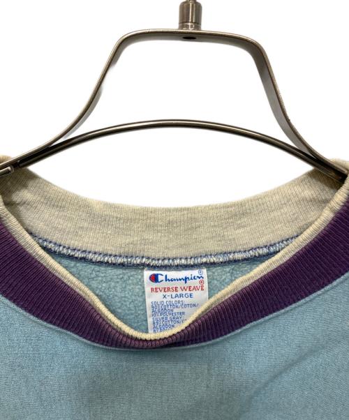 Champion（チャンピオン）Champion (チャンピオン) 90'S エルボーパッチ リバースウィーブスウェット ブルー×パープル サイズ:XLの古着・服飾アイテム