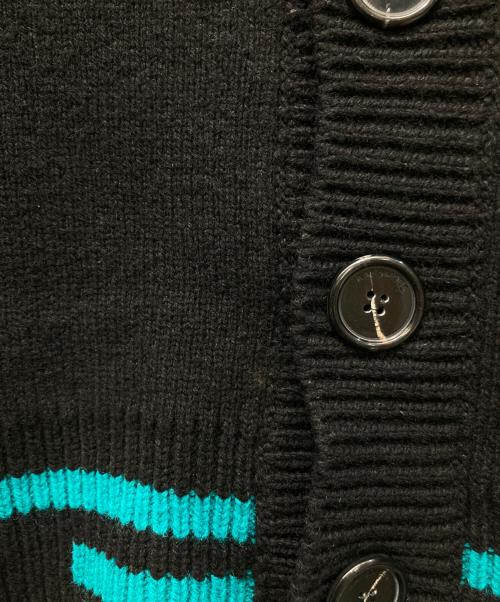 RAF SIMONS（ラフシモンズ）RAF SIMONS (ラフシモンズ) 16AW オーバーサイズニットカーディガン ブラック×グリーン サイズ:SIZE Sの古着・服飾アイテム