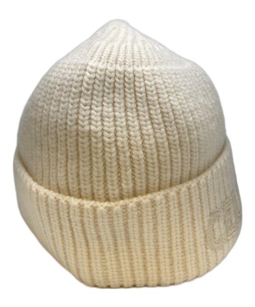 CELINE（セリーヌ）CELINE (セリーヌ) ロゴ エンブロイダリー ニットキャップ ホワイトの古着・服飾アイテム