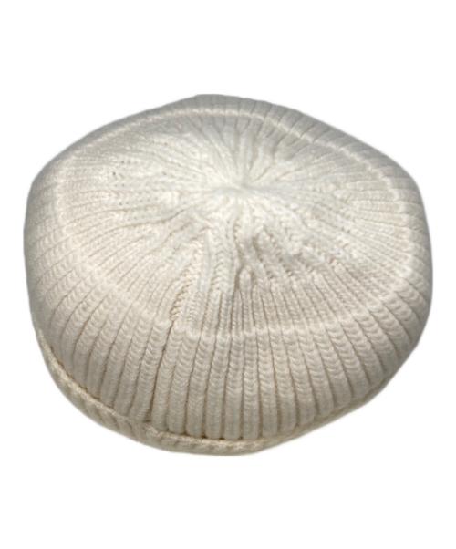 CELINE（セリーヌ）CELINE (セリーヌ) ロゴ エンブロイダリー ニットキャップ ホワイトの古着・服飾アイテム