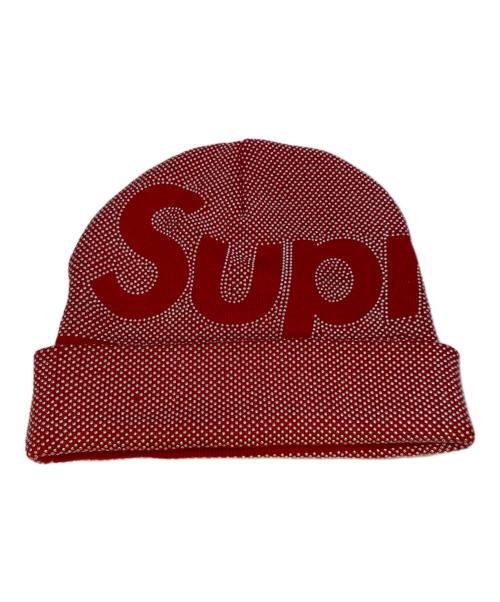 SUPREME（シュプリーム）Supreme (シュプリーム) Studded Knockout Big Logo Beanie レッドの古着・服飾アイテム